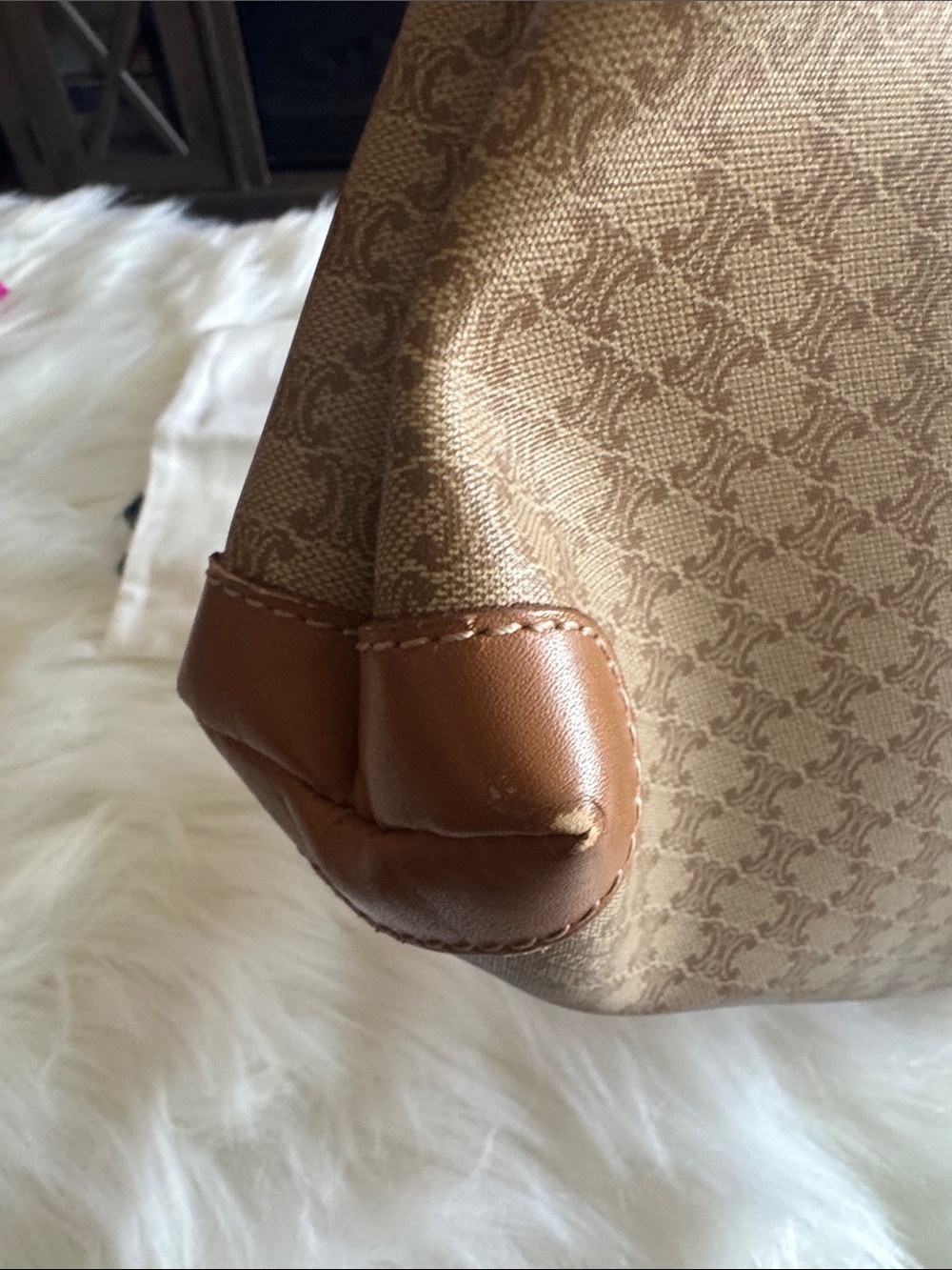Vintage Celine Tan Macadam Pouch - Picture 5 of 7